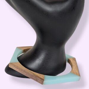 Olive & Poppy Lucite & Reclaimed Wood Bangle Bracelet